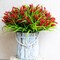 Artificial Flowers for Outdoors Plants - 20 Bundles Fake Lavender Plastic Faux Monkey Grass UV Resistant for Home Decorations (20, Red)